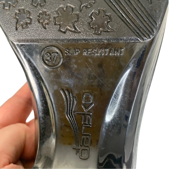 Dansko Pixie Black Floral Embossed Rubber Clogs Shoes Women's Size 37 - Picture 12 of 14